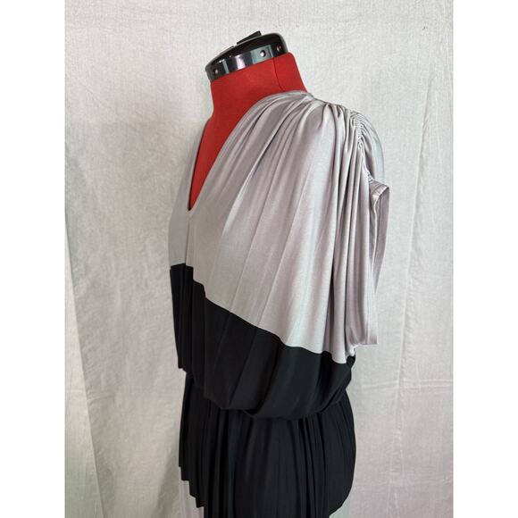 The Limited Dress Womens XS Black Gray Blue Maxi V Neck Party Luxury C614 - Picture 5 of 11